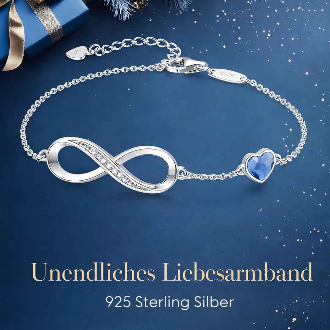 Infinity Herz Armband 925 Silber Damen Rosa