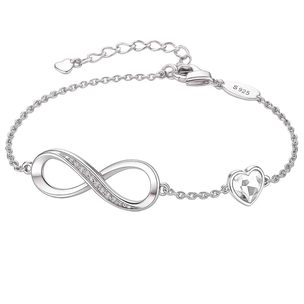 Infinity Herz Armband 925 Silber Damen