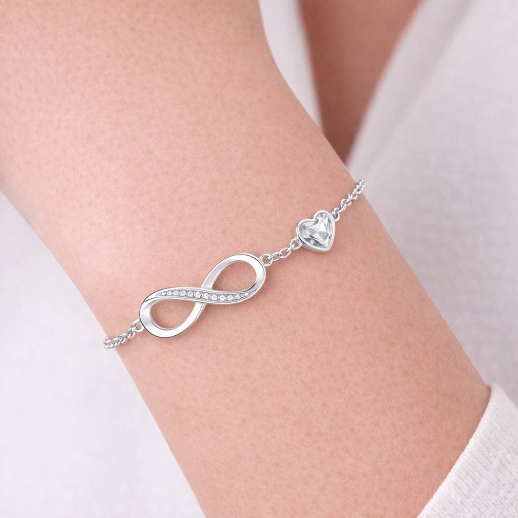 Infinity Herz Armband 925 Silber Damen