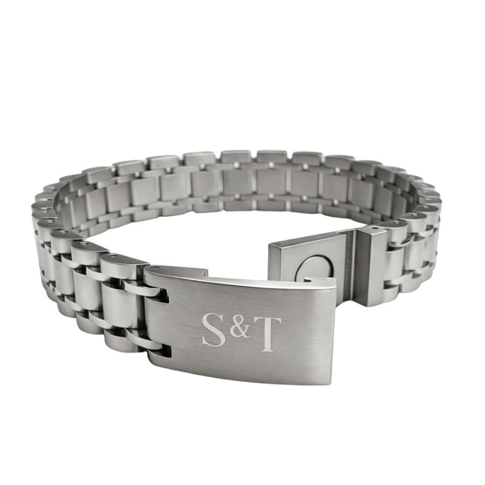Massives Herren Edelstahlarmband Silber