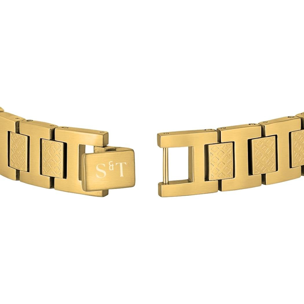 Massives Herren Edelstahlarmband 316L Gold