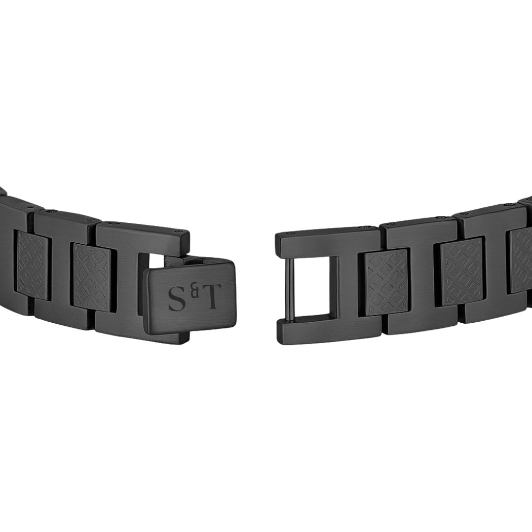 Massives Herren Edelstahlarmband 316L Schwarz