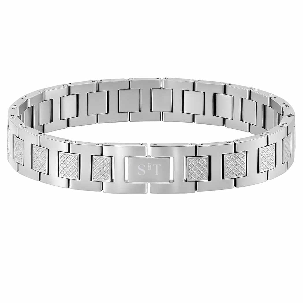 Massives Herren Edelstahlarmband 316L Silber