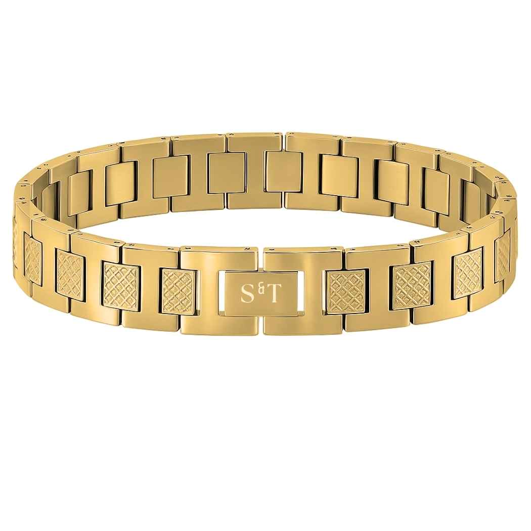 Massives Herren Edelstahlarmband 316L Gold