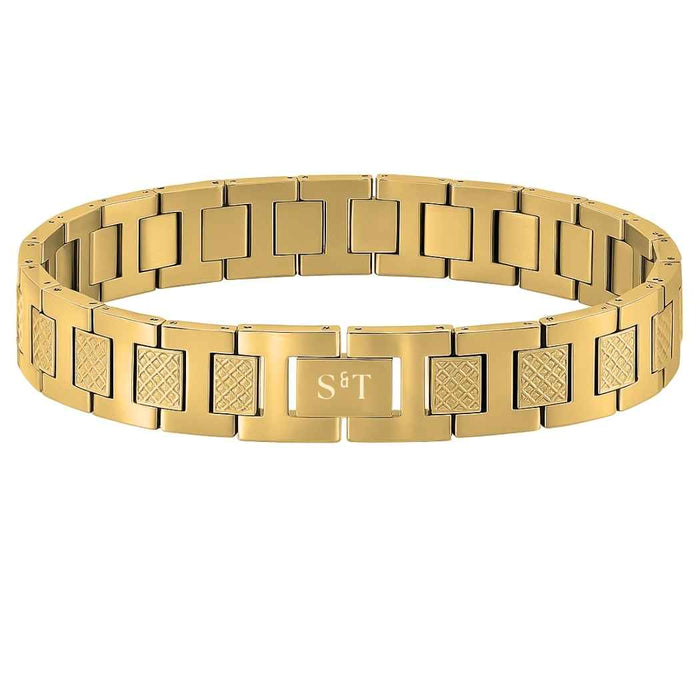 Massives Herren Edelstahlarmband 316L Gold