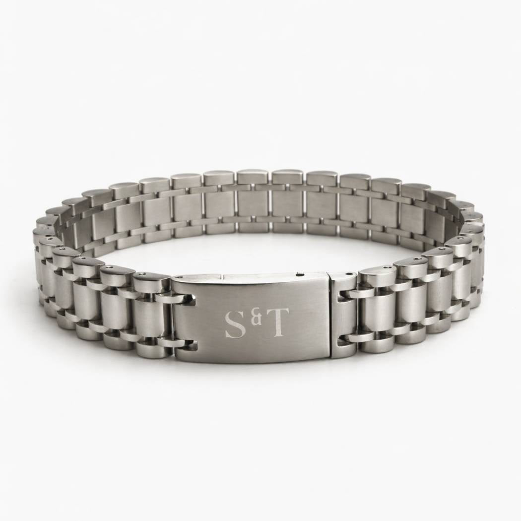 Massives Herren Edelstahlarmband Silber