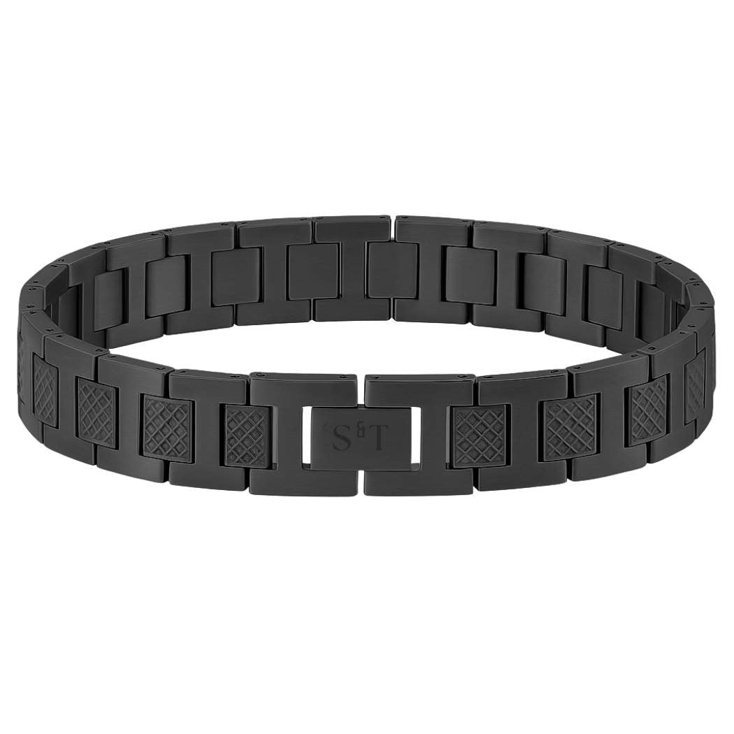 Massives Herren Edelstahlarmband 316L Schwarz