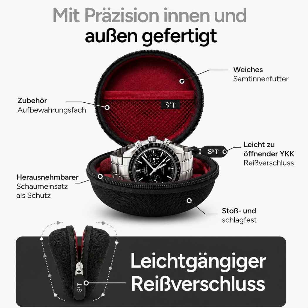 Reise-Uhrenetui mit Hartschale