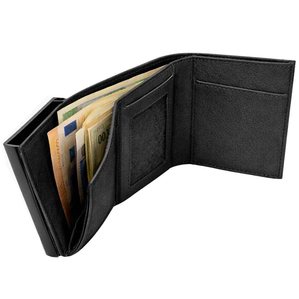 RFID Brieftasche Herren Slim Wallet Schwarz