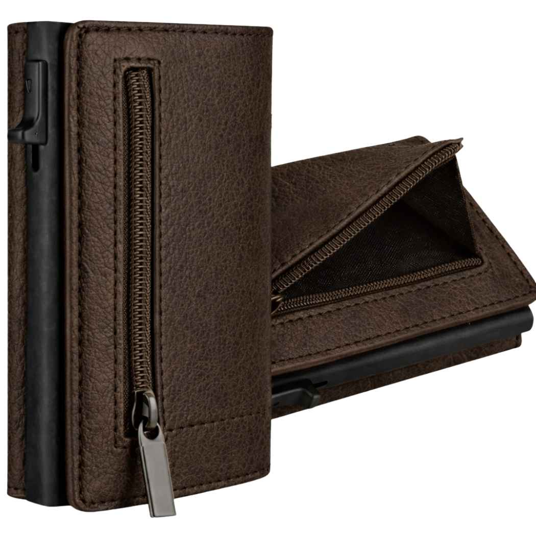 RFID Brieftasche Herren Slim Wallet Dunkelbraun