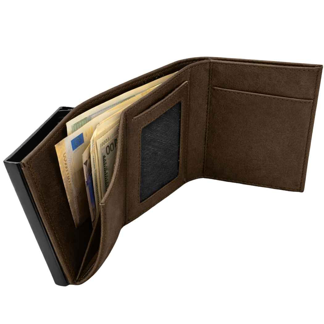 RFID Brieftasche Herren Slim Wallet Dunkelbraun