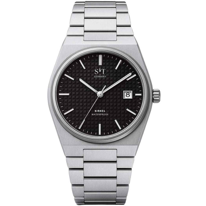 Schlichte Herrenuhr mit Edelstahlarmband Schwarz