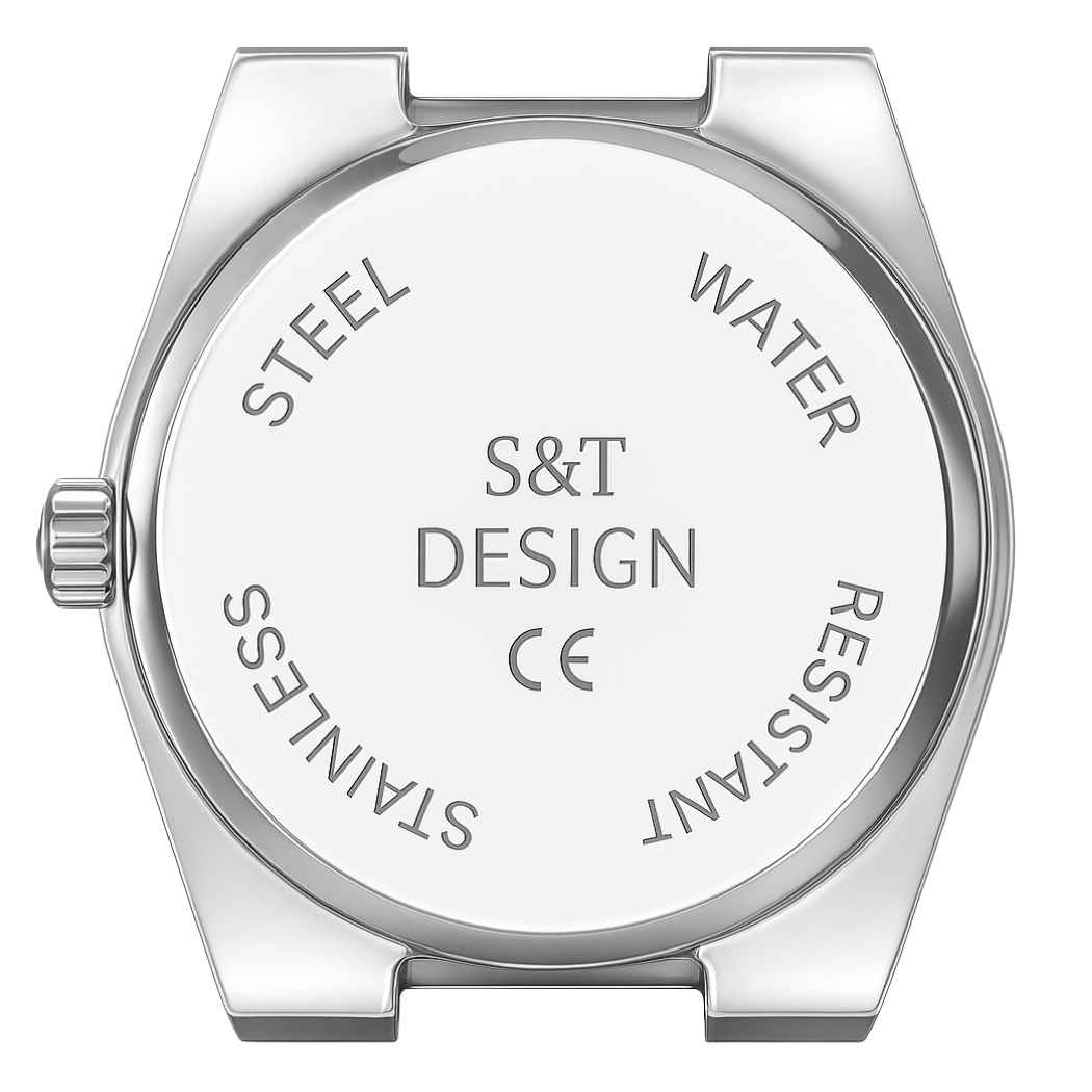 Schlichte Herrenuhr mit Edelstahlarmband Blau
